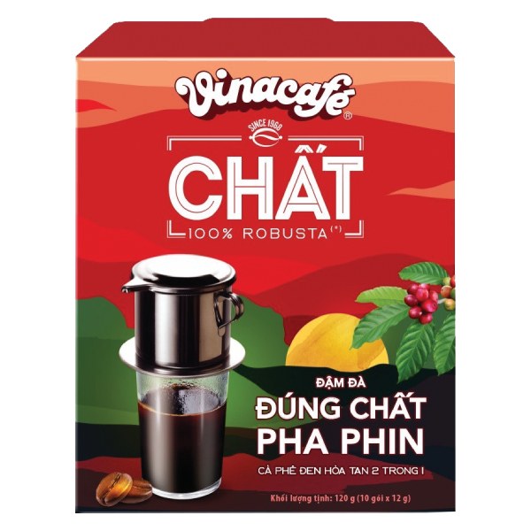 Cà Phê Đen Đá Vinacafe Chất Hộp 10 Gói*12G