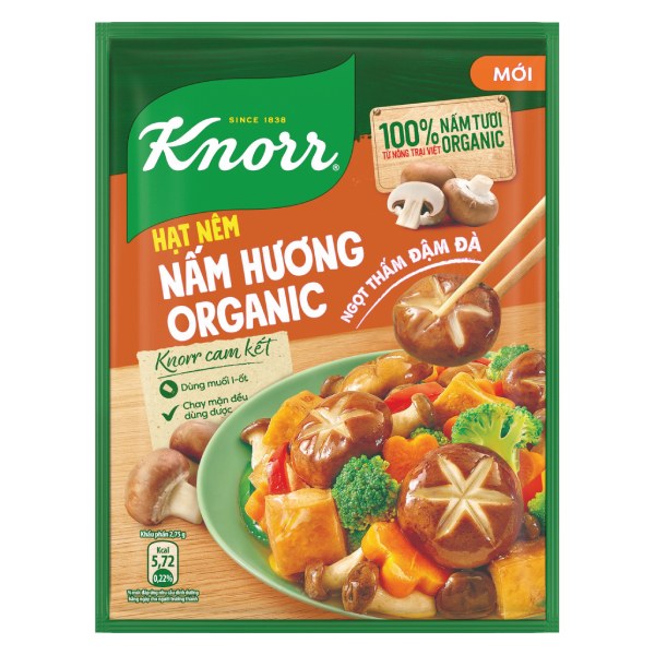 Hạt Nêm Chay Knorr Nấm Hương Organic Gói 380G