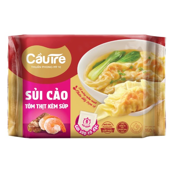 Sủi Cảo Tôm Thịt Kèm Súp Cầu Tre Gói 150G