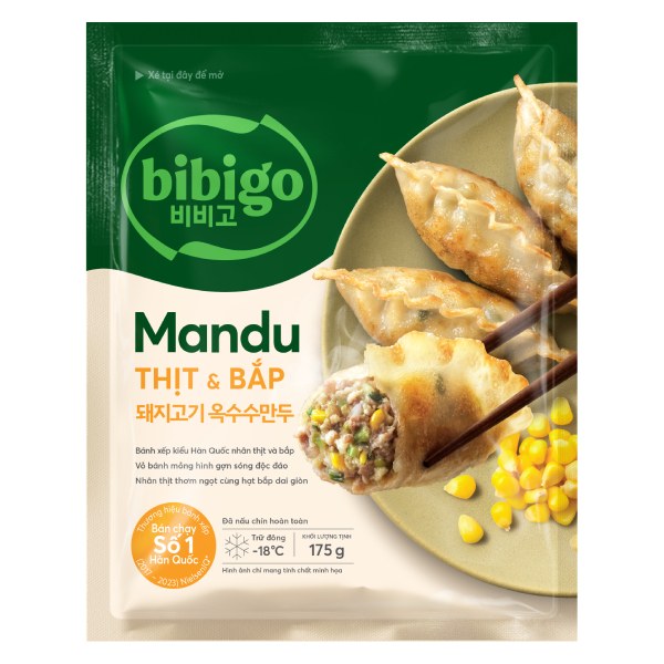 Bánh Xếp Mandu Bibigo Nhân Thịt Và Bắp 175G