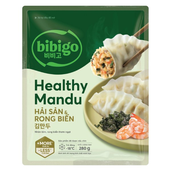 Bánh Xếp Mandu Bibigo Hải Sản Rong Biển Gói 280G