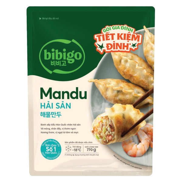 Bánh Xếp Mandu Bibigo Nhân Hải Sản Gói 770G