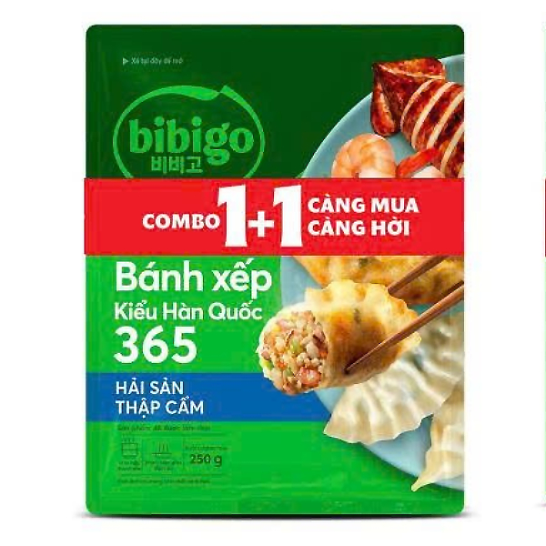 (Only Emartmall) Lô 1+1 Bánh Xếp Bibigo 365 Hải Sản Thập Cẩm 250G