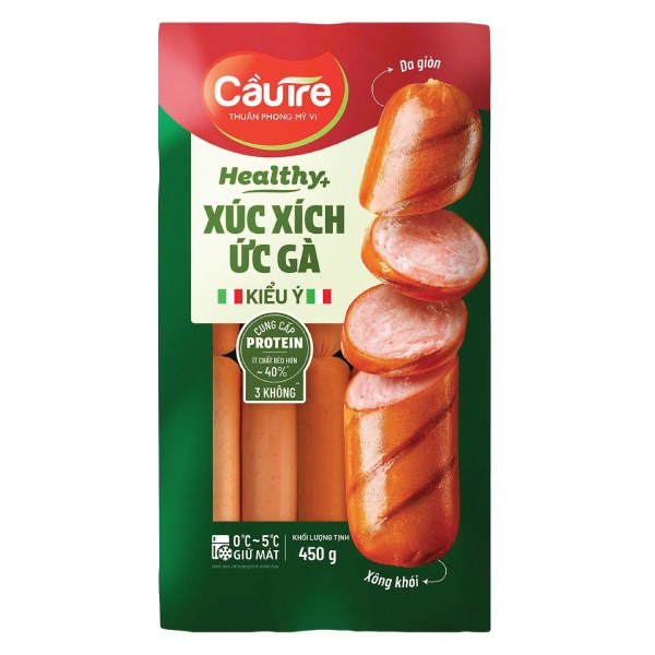 Xúc Xích Ức Gà Kiểu Ý Cầu Tre Healthy Gói 450G