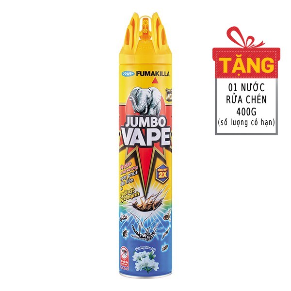 Bình Xịt Côn Trùng Jumbo Vape Hương Hoa Lài 600Ml