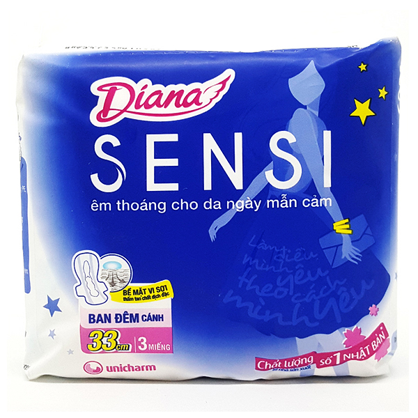 Băng Vệ Sinh Diana Sensi Night 35Cm 3 Miếng 