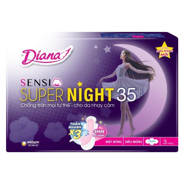 Băng Vệ Sinh Diana Sensi Night 35Cm 3 Miếng 