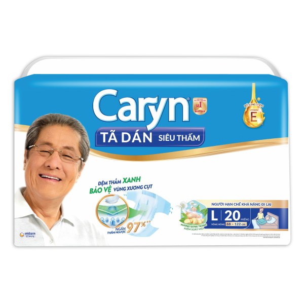 Tã Dán Người Lớn Caryn Siêu Thấm Size L 20 Miếng