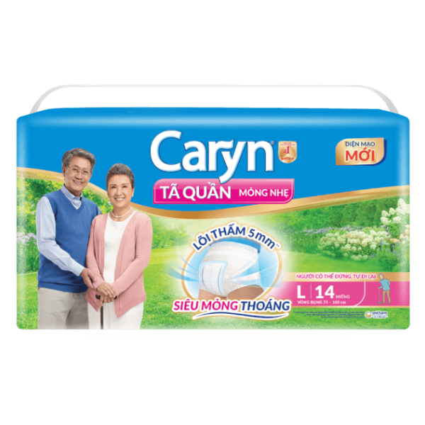 Tã Quần Người Lớn Caryn Mỏng Nhẹ Size L 14 Miếng