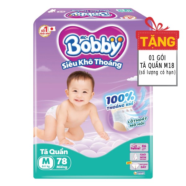 Tã Quần Bobby Super Jumbo M78