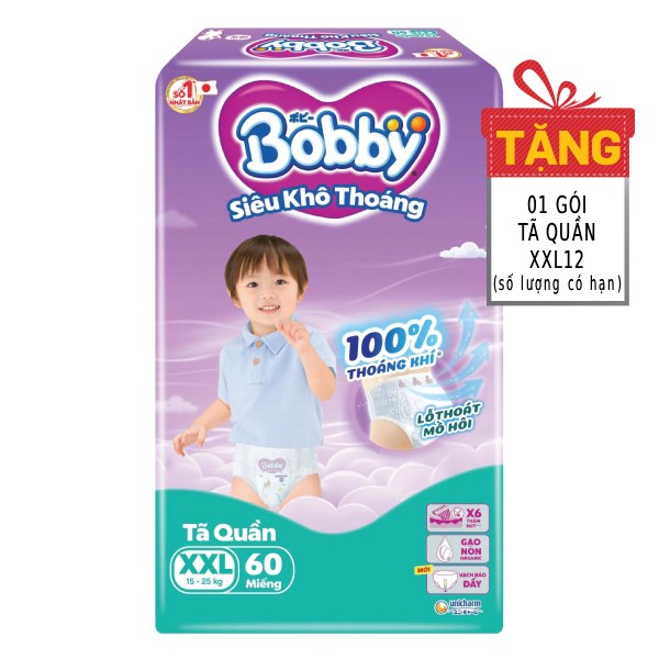 Tã Quần Bobby Super Jumbo XXL60