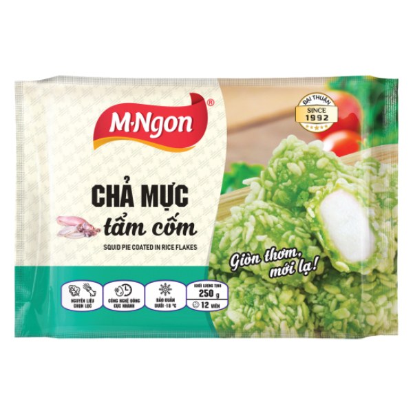 Chả Mực Tẩm Cốm M-ngon Gói 250G