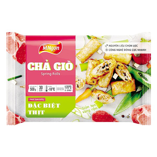 Chả Giò M.Ngon Nhân Thịt Đặc Biệt Gói 500G 