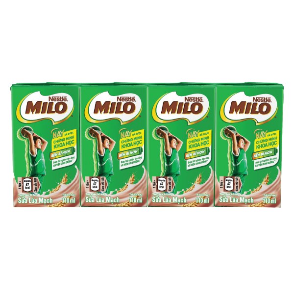 Lốc 4 Thức Uống Lúa Mạch Nestle Milo 110Ml