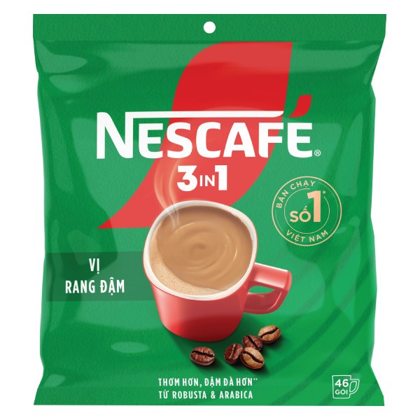 Cà Phê Nescafe Rang Xay Hòa Tan Vị Rang Đậm Túi 46 Gói*16G