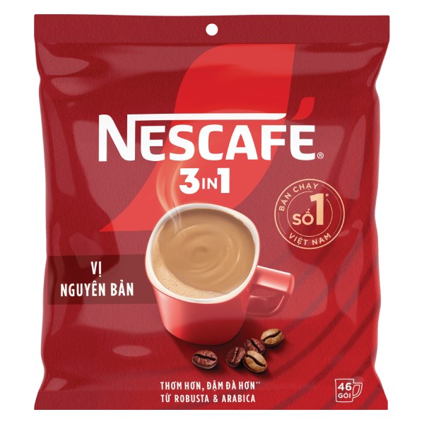Cà Phê Nescafe Rang Xay Hòa Tan Vị Nguyên Bản Túi 46 Gói*16G