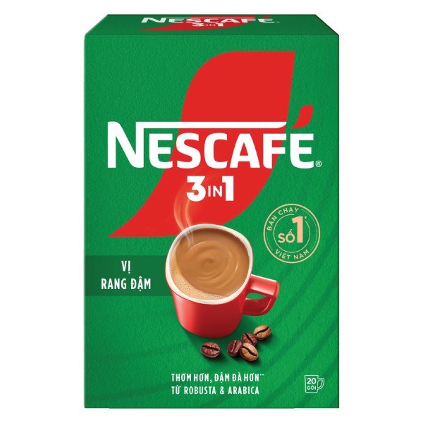 Cà Phê Nescafe 3in1 Vị Rang Đậm Hộp Xanh 20 Gói*16G