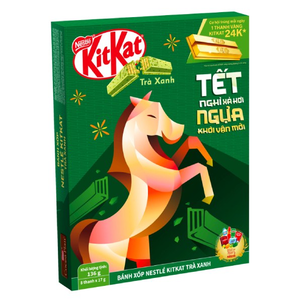 (Mẫu Tết) Socola Kitkat Trà Xanh 2F 8 Thanh*17G