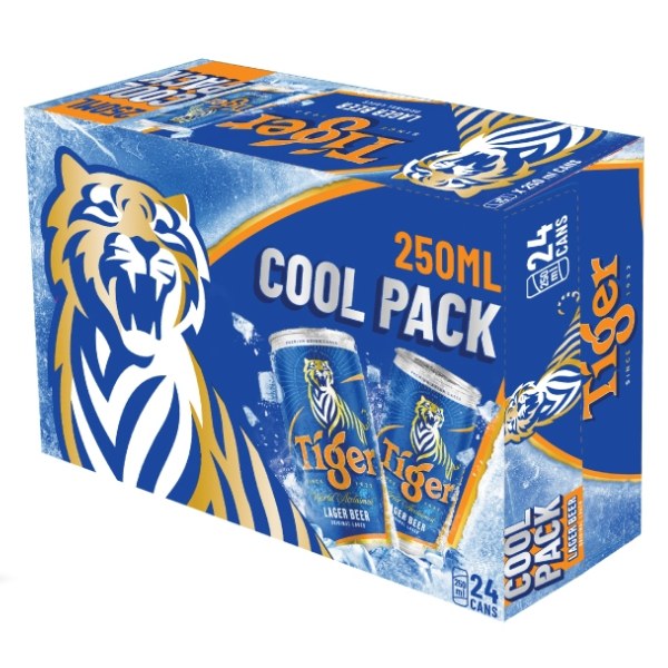 Bia Tiger Coolpack Thùng 24 Lon 250Ml