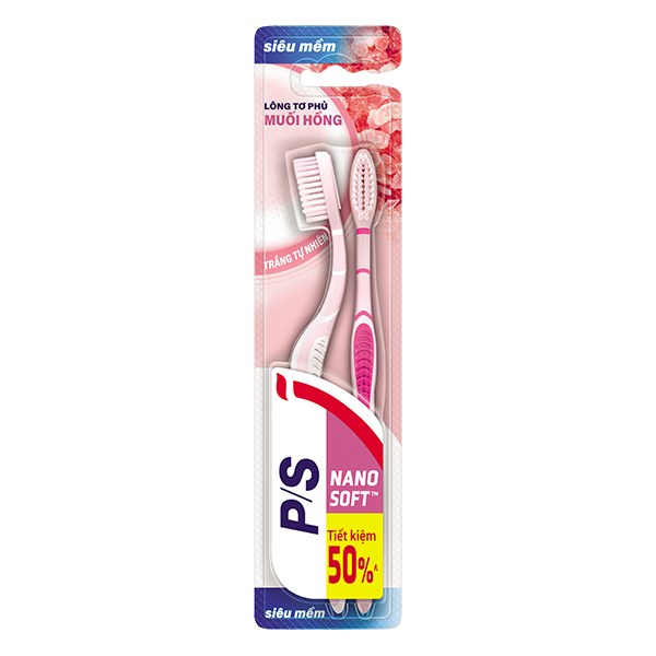 Bộ 2 Bàn Chải Đánh Răng P/S Muối Hồng Lông Tơ