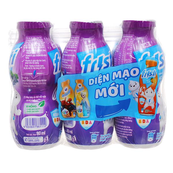 Lốc 6 Sữa Chua Uống Tiệt Trùng Fristi Hương Nho 80Ml 