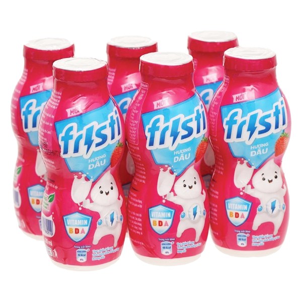 Lốc 6 Sữa Chua Uống Tiệt Trùng Fristi Hương Dâu 80Ml 