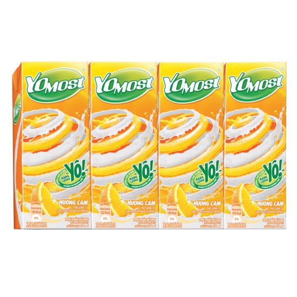 Lốc 4 Sữa Chua Uống Tiệt Trùng Yomost Cam 170Ml