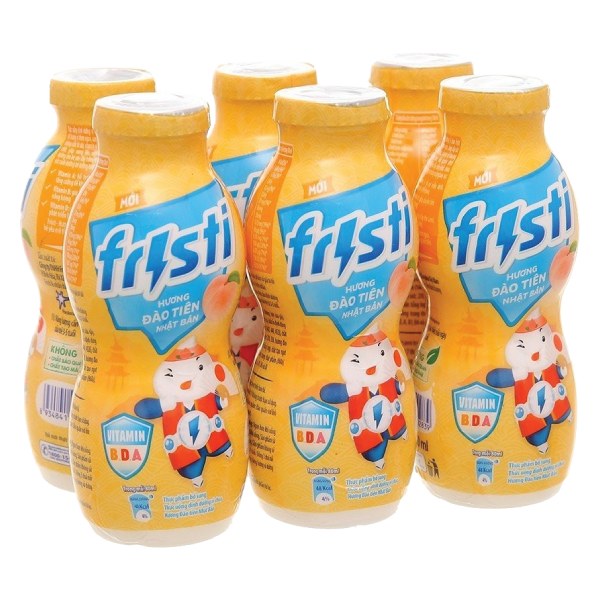 Lốc 6 Sữa Chua Uống Tiệt Trùng Fristi Hương Đào Tiên 80Ml