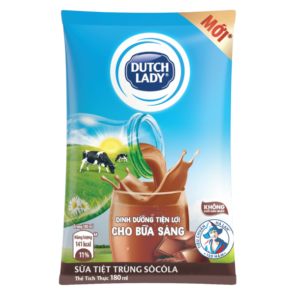 Sữa Tiệt Trùng Dutch Lady Socola Bịch 180Ml