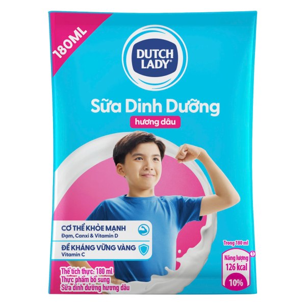 Sữa Dinh Dưỡng Dutch Lady Dâu Bịch 180Ml