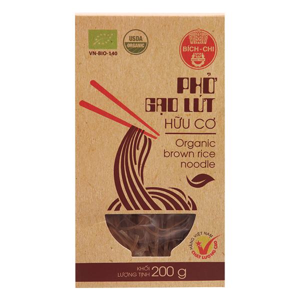 Phở Gạo Lứt Khô Hữu Cơ Bích Chi Hộp 200G
