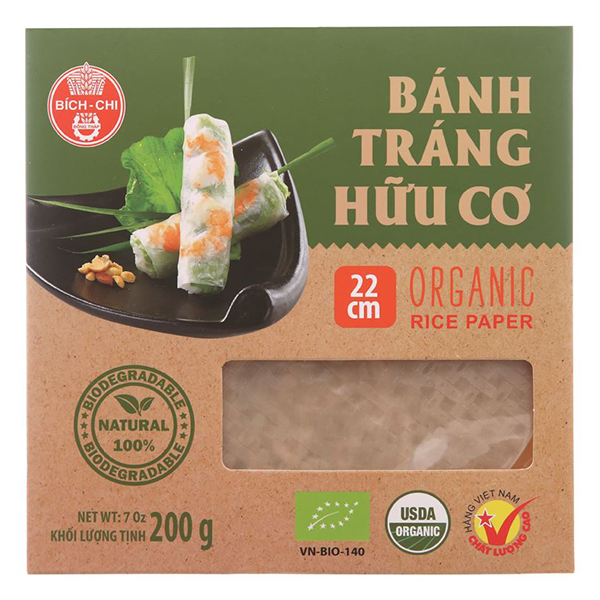 Bánh Tráng Hữu Cơ Bích Chi 22Cm Hộp 200G