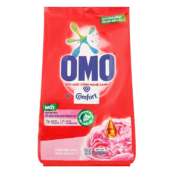 Bột Giặt Omo Comfort Hoa Hồng Dịu Mát Bền Lâu Túi 700G