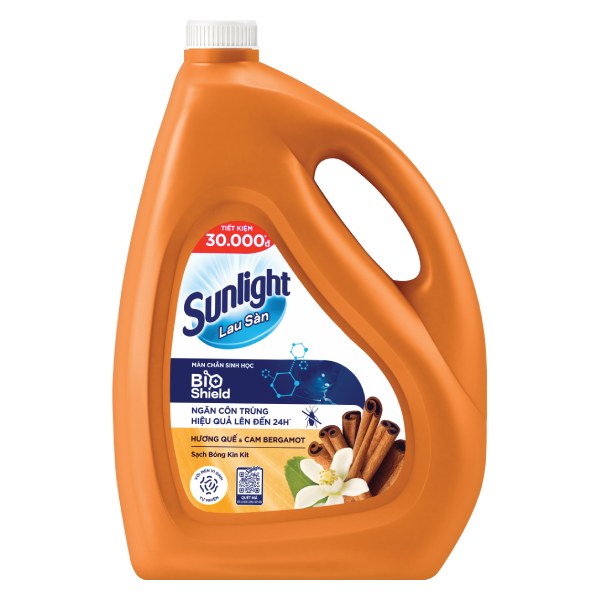 Nước Lau Sàn Sunlight Bio Quế & Cam Bình 3.6Kg