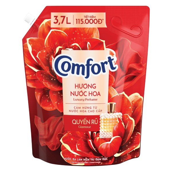Nước Xả Vải Comfort Hương Nước Hoa Quyến Rũ Túi 3.7L