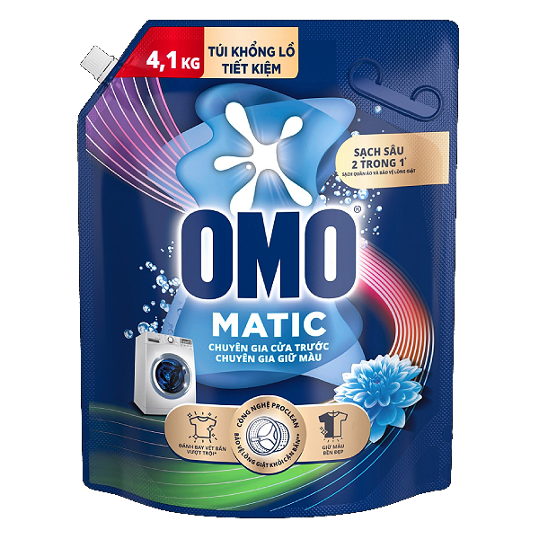 Nước Giặt Omo Matic Comfort Cửa Trước Giữ Màu Túi 4.1Kg