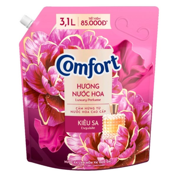 (Only Emartmall) Nước Xả Vải Comfort Hương Nước Hoa Kiêu Sa Túi 3.1L