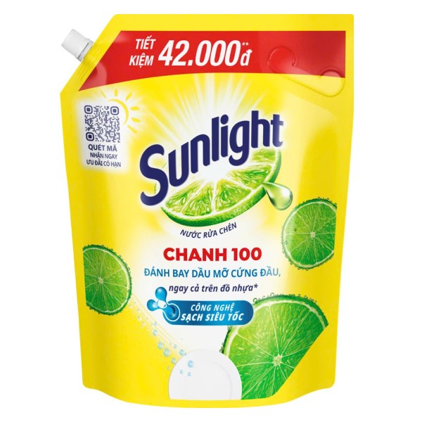 Nước Rửa Chén Sunlight Chanh 100 Túi 3.1Kg