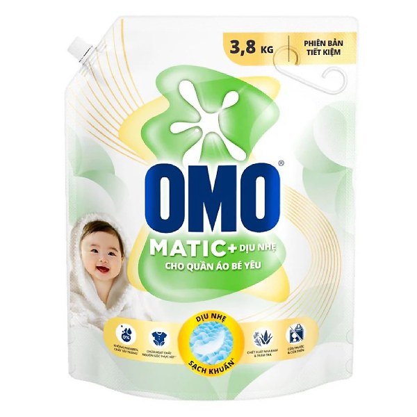 Nước Giặt Omo Matic Cho Quần Áo Bé Yêu Túi 3.8Kg