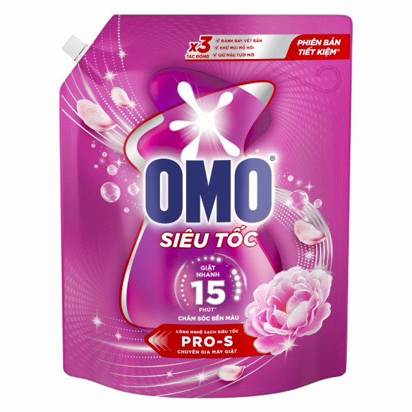 (Only Emartmall) Nước Giặt Omo Siêu Tốc Bền Màu Túi 3.5Kg