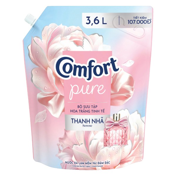 Nước Xả Vải Comfort Hoa Trắng Thanh Nhã Túi 3.6L