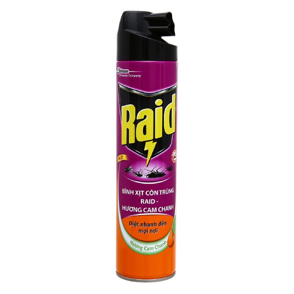 Xịt Côn Trùng Raid Cam Chanh 600Ml
