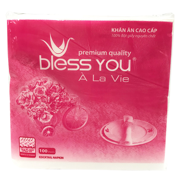 Khăn Giấy Cao Cấp Bless You À La Vie 23*23Cm 100 Tờ