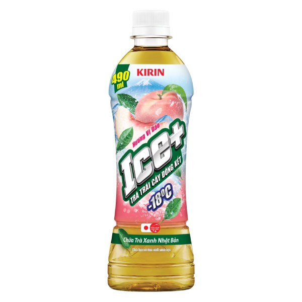 Trà Trái Cây Đông Kết Kirin Ice+ Hương Đào 490Ml