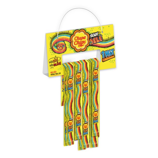 Kẹo Dẻo Chupa Chups Sour Belt Trái Cây 1 Mét 50G