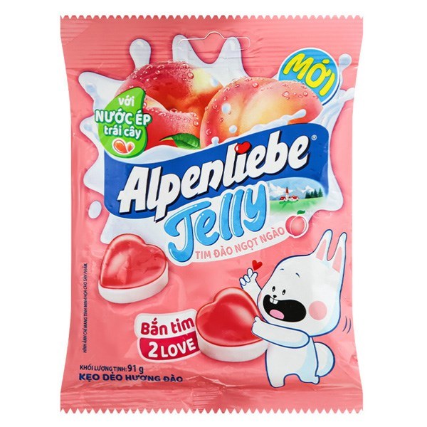 Kẹo Dẻo Alpenliebe Đào Gói 91G