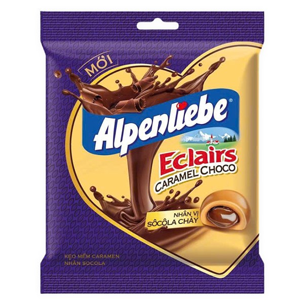 Kẹo Mềm Alpenliebe Eclairs Caramen Nhân Socola Gói 63.7G