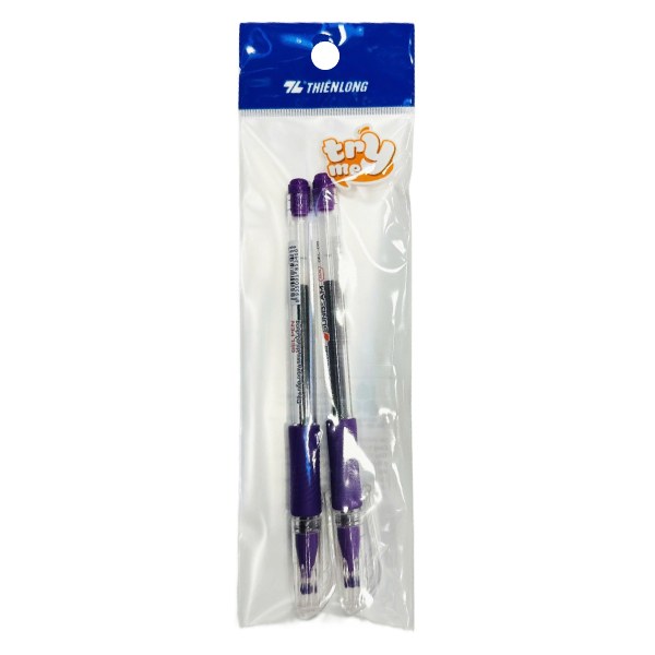 (Only Emartmall) Vỉ 2 Bút Gel GEL-08 Màu Tím 