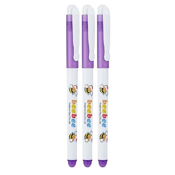Vỉ 3 Bút Lông Kim Thiên Long Beebee FL-04 Mực Tím