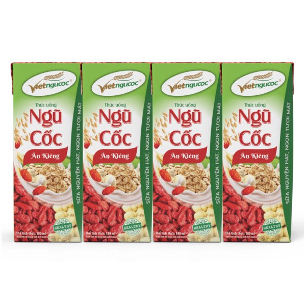 Lốc 4 Thức Uống Ngũ Cốc Ăn Kiêng Việt Ngũ Cốc 180Ml